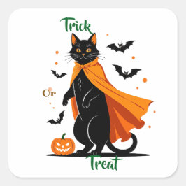 Trick or Treat Black Cat  スクエアシール