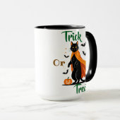 Trick or Treat Black Cat Specialty Mug マグカップ (正面右)