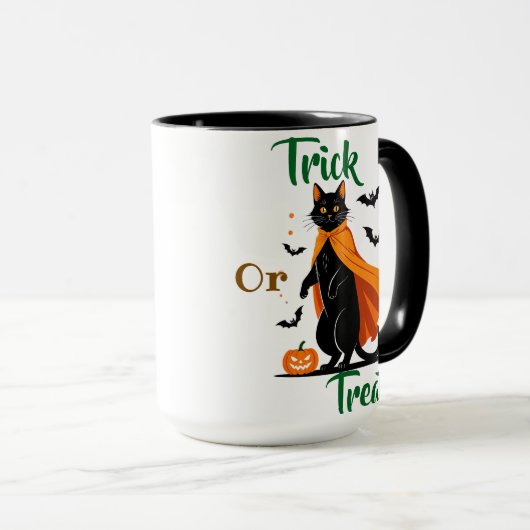 Trick or Treat Black Cat Specialty Mug マグカップ (正面右)