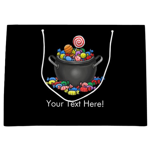 Trick or Treat Candy Cauldron ラージペーパーバッグ (正面)