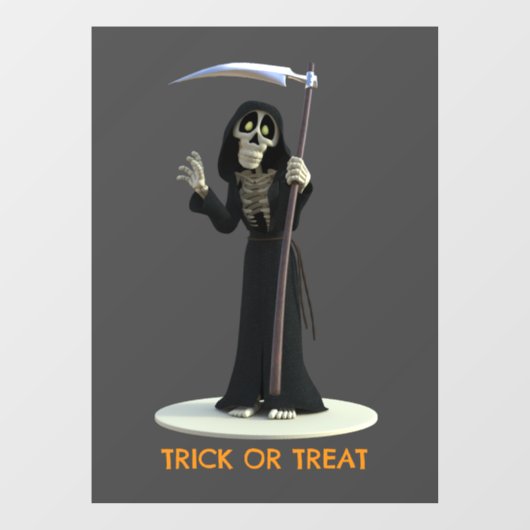 Trick or Treat. Cartoon Grim Reaper ウィンドウサイン (シート)