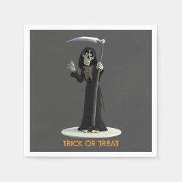 Trick or Treat. Cartoon Grim Reaper スタンダードカクテルナプキン