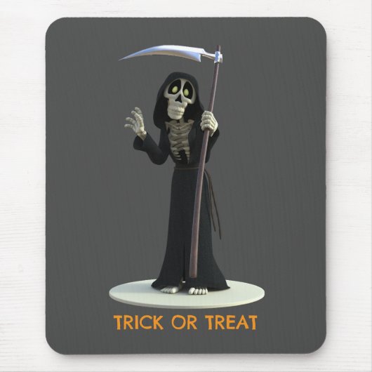 Trick or Treat. Cartoon Grim Reaper マウスパッド (正面)