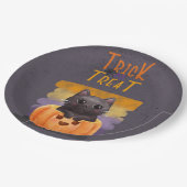 Trick or Treat Cat 9インチ紙プレート ペーパープレート (アングル)