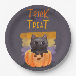 Trick or Treat Cat 9インチ紙プレート ペーパープレート
