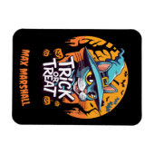 Trick or Treat Cat - Creepy Crawlies Orange Black マグネット (横)