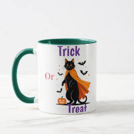 Trick or Treat Cat Halloween Design Mug マグカップ