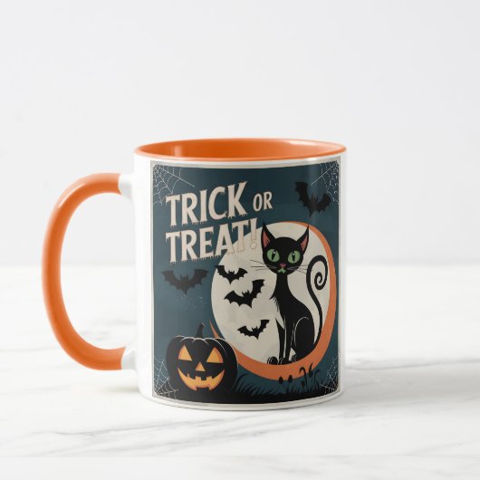 Trick or treat chat noir マグカップ (左)