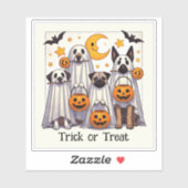Trick or Treat Cute Dogs in Ghost Costumes シール (シート)