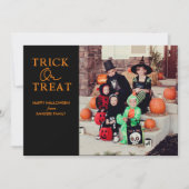 Trick Or Treat Family Photo Halloween シーズンカード (正面)