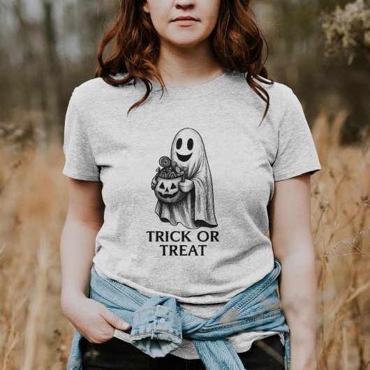 Trick or Treat Ghost – Halloween Candy Bucket  Tシャツ