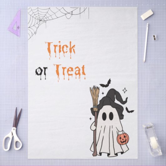 Trick or Treat Ghost Tissue Paper 薄葉紙 (クラフト)