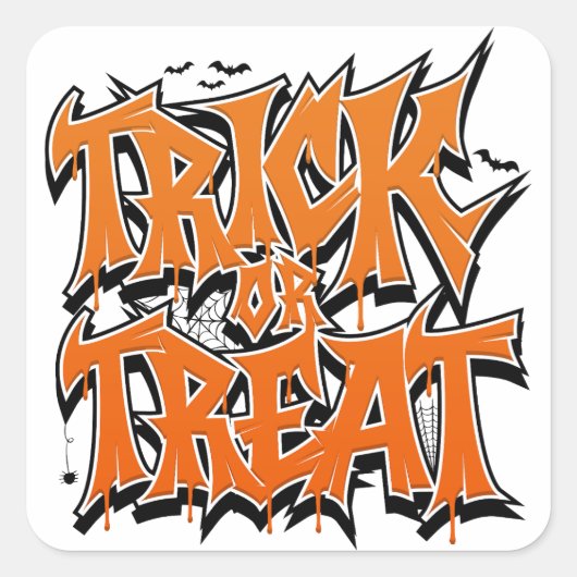 Trick Or Treat Graffiti スクエアシール (正面)