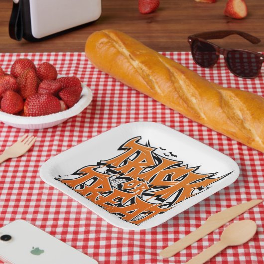 Trick Or Treat Graffiti ペーパープレート (ピクニック)