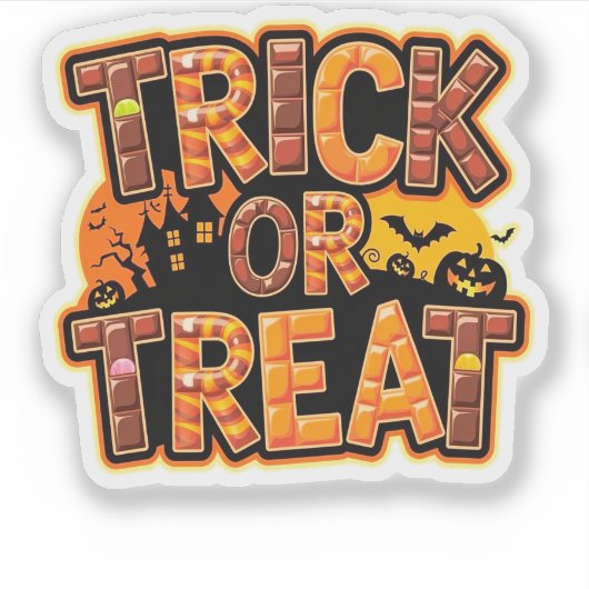 Trick or Treat halloween シール (正面)