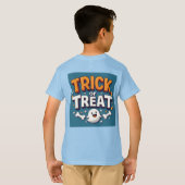 Trick Or Treat Halloween Cartoon Ghost Tシャツ (裏面フル)