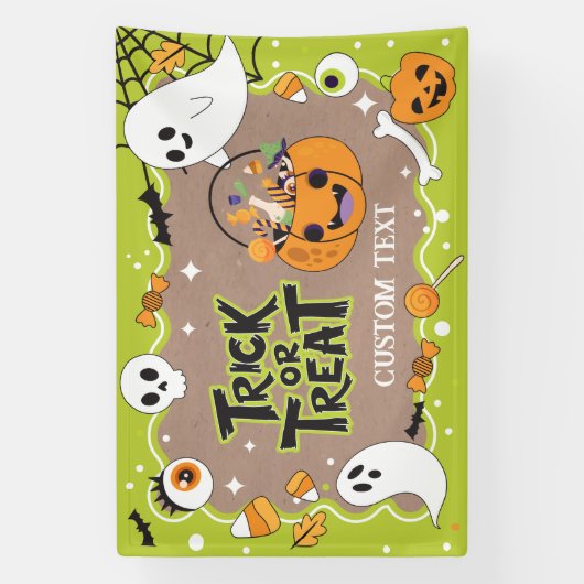 Trick or Treat Halloween craft party banner 横断幕 (縦)