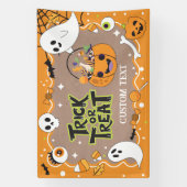 Trick or Treat Halloween craft party banner 横断幕 (縦)