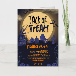 Trick or Treat Halloween Dance Party Invitation🎃 箔シーズンカード