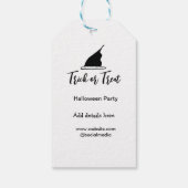 Trick or treat Halloween party black hat details w ギフトタグ (裏面)