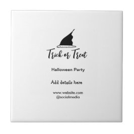 Trick or treat Halloween party black hat details w タイル