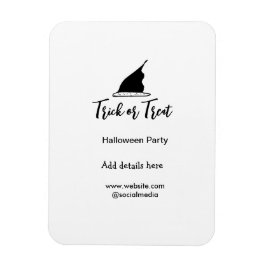 Trick or treat Halloween party black hat details w マグネット