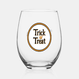Trick or Treat Halloween Personalized Party Favor ステムなしワイングラス