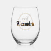 Trick or Treat Halloween Personalized Party Favor ステムなしワイングラス (裏面)