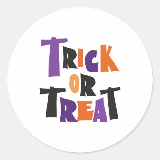 Trick or treat Halloween scary night ラウンドシール (正面)