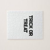 Trick or. Treat Halloween spooky black simple mini ジグソーパズル (横)