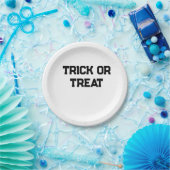 Trick or. Treat Halloween spooky black simple mini ペーパープレート (パーティー)