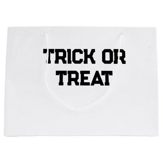 Trick or. Treat Halloween spooky black simple mini ラージペーパーバッグ (正面)