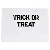 Trick or. Treat Halloween spooky black simple mini ラージペーパーバッグ (裏面)