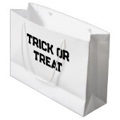 Trick or. Treat Halloween spooky black simple mini ラージペーパーバッグ (正面アングル)