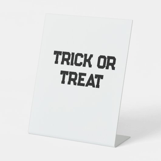 Trick or. Treat Halloween spooky black simple mini 台座サイン (正面)