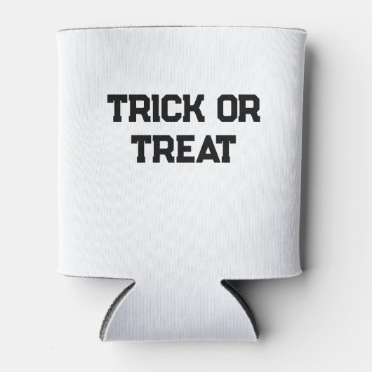 Trick or. Treat Halloween spooky black simple mini 缶クーラー (正面)