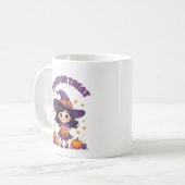 Trick or Treat Kawaii Witch Mug – Pumpkin Candy  コーヒーマグカップ (正面左)