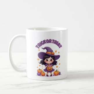 Trick or Treat Kawaii Witch Mug – Pumpkin Candy  コーヒーマグカップ