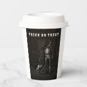 Trick or Treat. Man dressed as skeleton 紙コップ (裏面)