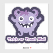 Trick or Treat Me! – Cute Purple Horned Monster シール (シート)