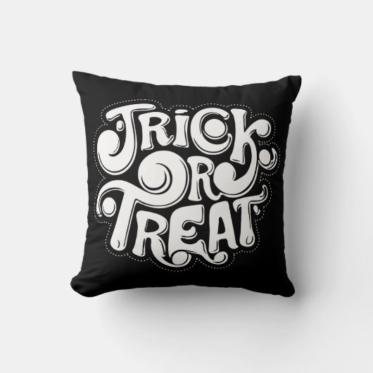 Trick or Treat Modern Halloween Writing クッション (正面)
