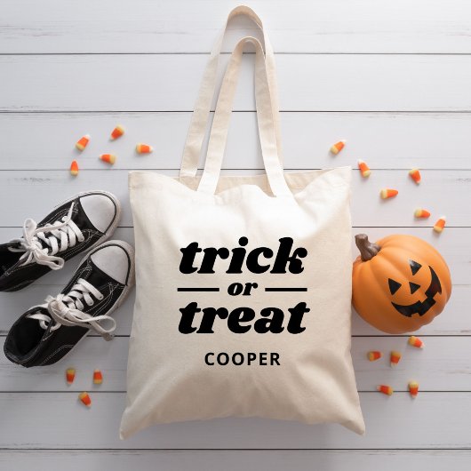 Trick or Treat Monogrammed Halloween トートバッグ