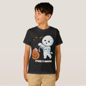 Trick or Treat Mummy HalloweenおもしろいKidsシャツ Tシャツ (正面フル)