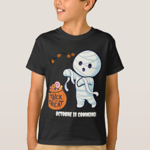 Trick or Treat Mummy HalloweenおもしろいKidsシャツ Tシャツ
