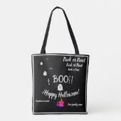  trick or treat,name, halloween personalized, boo! トートバッグ (裏面)