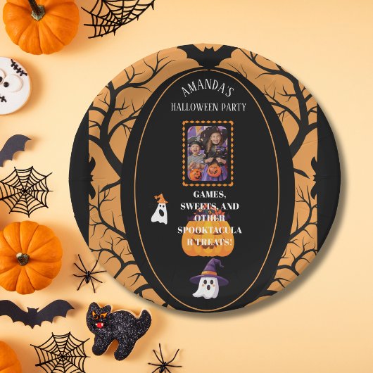Trick-or-Treat Photo Party Invitation ペーパープレート