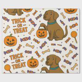 Trick-or-Treat Pup Halloween ラッピングペーパー