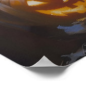 Trick or Treat Raccoon with Jack-o'-Lanterns ポスター (角)