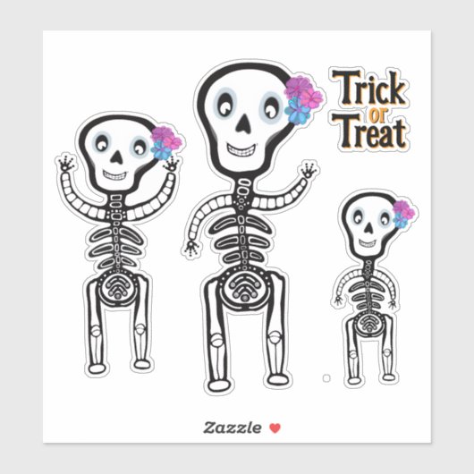 Trick or Treat skeletons シール (シート)
