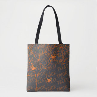Trick or Treat Spider Black Tote トートバッグ